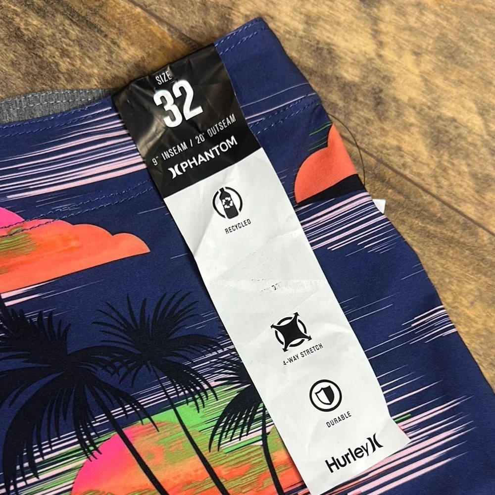 HURLEY Men's Phantom Tropical Sunset Swim Shorts, Size 32, NWT